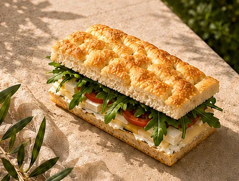 Dört Peynirli Focaccia Sandviç